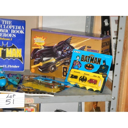 51 - A good selection of Batman including Batmobile, Batcopter etc.,