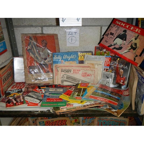 1 - A good interesting lot of football memorabilia including World Cup, England v Poland, England v Hung... 