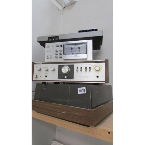 1099 - A quantity of vintage 70's/80's hi-fi separates, Sony TA1010, Grundig MCF100, BSR 610, JUCKD710, all... 