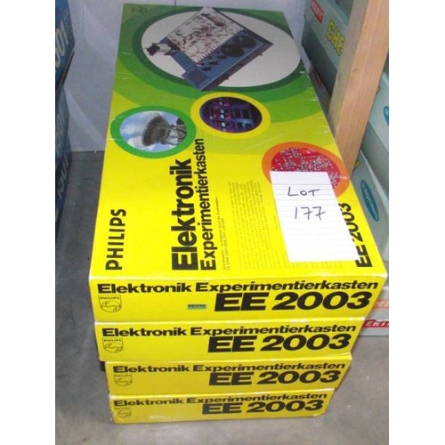 177 - 4 German Philips electronic kits EE2003, some components may be missing, being sold as seen. Collect... 