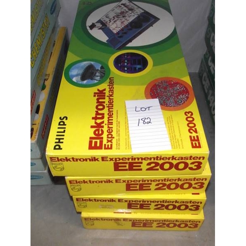 182 - 4 German Philips electronic kits EE2003, some components may be missing, being sold as seen. Collect... 