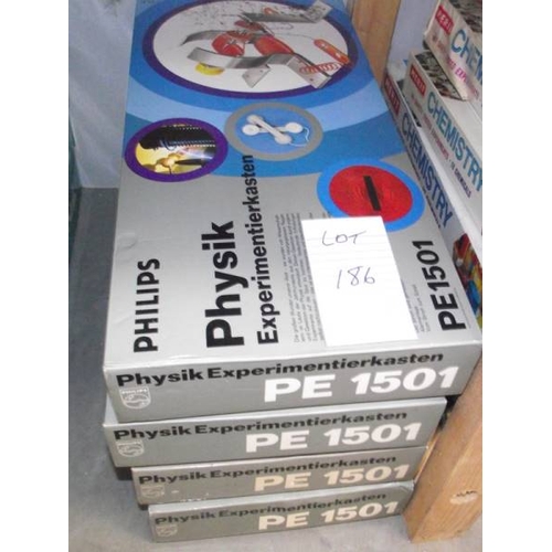 186 - 4 German Philips physics kits PE1501, some components may be missing, being sold as seen. Collect on... 