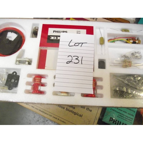 231 - 4 Philips electronic engineer kits EE1005, all sealed inside, being sold as seen, collect only