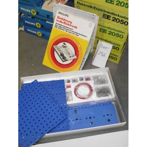 252 - 6 Philips EE2050 electronic experimental kits, some components may be missing so being sold as seen,... 