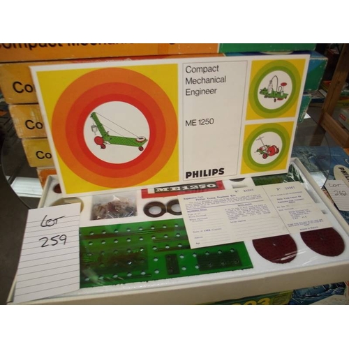 259 - 5 Philips ME1250 mechanical engineer kits, 1 sealed inside, some components may be missing so being ... 