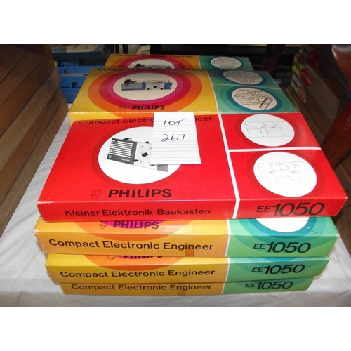 267 - 11 Philips compact electronic engineer kits, EE1050, some components may be missing so being sold as... 