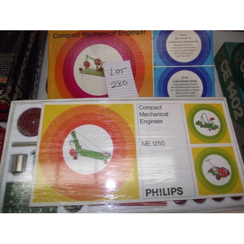 280 - 5 Philips mechanical engineer kits ME1250,  some components may be missing so being sold as seen, co... 