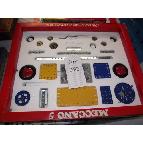 283 - Meccanno set 4A & 5, both have many pieces but are unchecked,  so being sold as seen