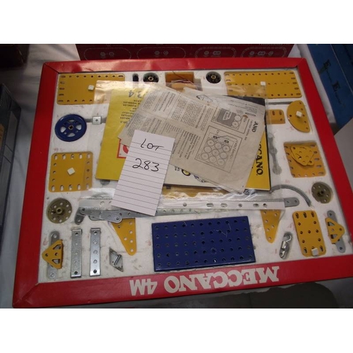 283 - Meccanno set 4A & 5, both have many pieces but are unchecked,  so being sold as seen