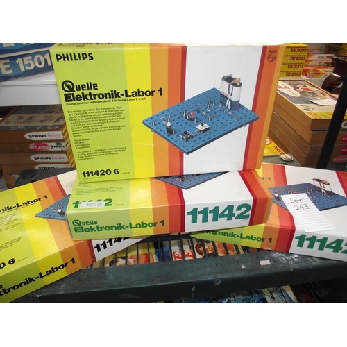 293 - 4 Philips electronic sets, (German) 1114206 and 2 x 11142, 1114206 sealed inside, some components ma... 