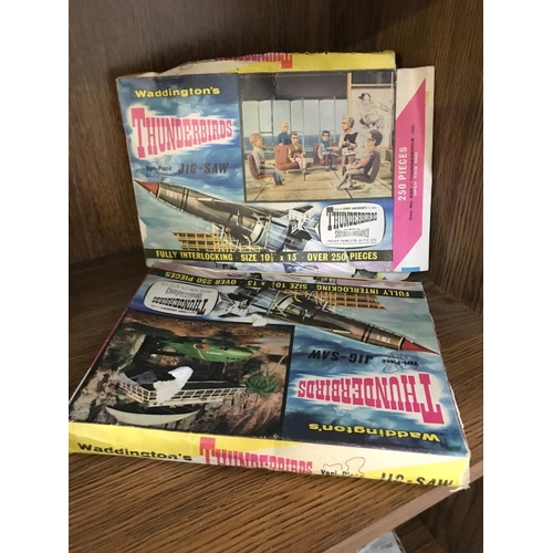 355 - 5 Waddingtons Thunderbirds jigsaws, completeness unknown and a Stingray jigsaw factory sealed