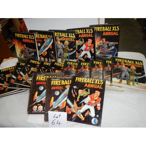 64 - A quantity of Fireball XL5 annuals.