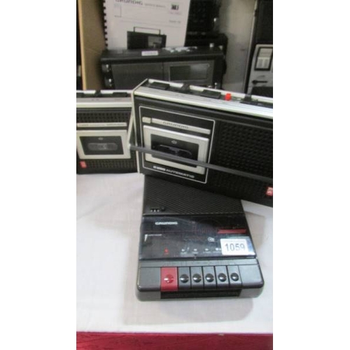 1059 - 3 Grundig cassette players, 2 x CR105, 1 X C260, all working and C2500 requires attention.