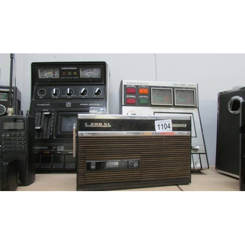 1104 - 2 Grundig cassette decks, CN850, CN730, untested and a Grundig C200, working.