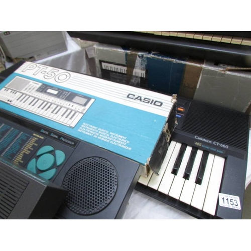 1153 - 2 Casio keyboards, CT660 and PT50, both a/f.