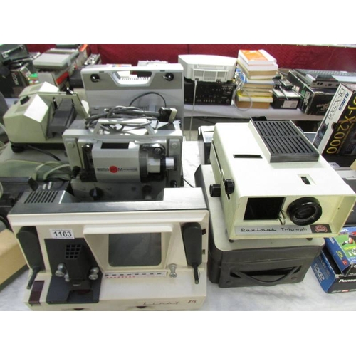 1163 - A selection of Super 8 projectors and slide viewers, all a/f, 8 items.