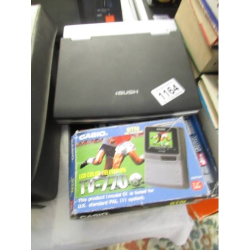 1164 - 2 Portable DVD/CD players, Panasonic DVD LS5 appears new/boxed, Bush PD 700, untested, Casio TV770, ... 