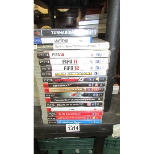 1314 - Approximately 60 Playstation 3 games.