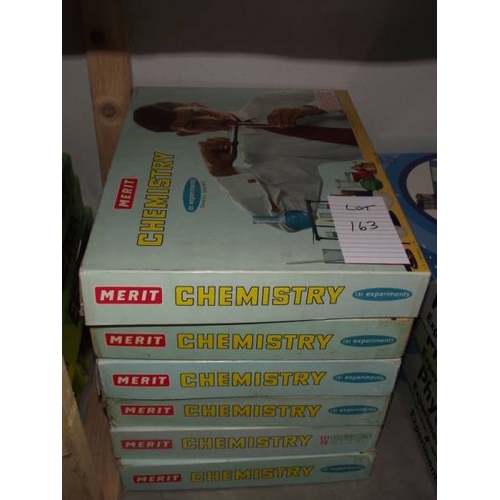 163 - 6 Merit chemistry sets, some components may be missing, being sold as seen. Collect only