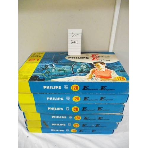 201 - 6 Philips electronic engineer kits EE20, some componetns may be missing, being sold as seen, collect... 