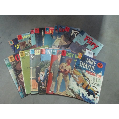 2046 - Dell Comics a collection of 16 TV, Crime and Western related comics including Mike Sayne, Roy Rogers... 