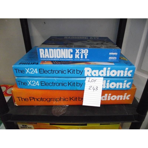243 - 4 Philips Radionic x24 and x30 sets and a photography kit, may be missing some components so being s... 