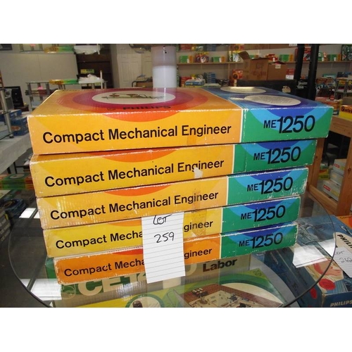 259 - 5 Philips ME1250 mechanical engineer kits, 1 sealed inside, some components may be missing so being ... 