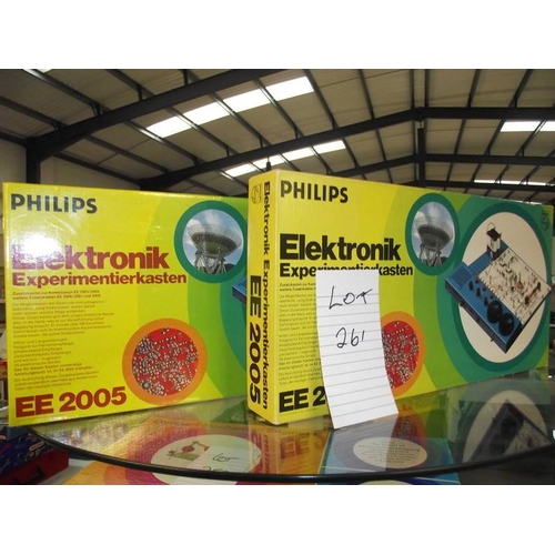 261 - 2 Philips (German) electronic sets EE2005, both sealed inside, being sold as seen, collect only