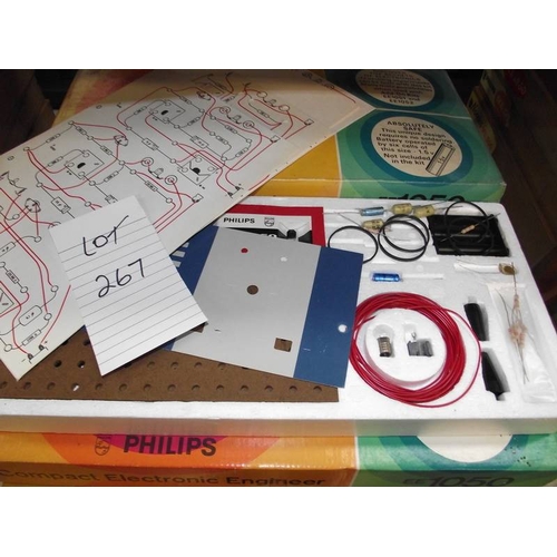 267 - 11 Philips compact electronic engineer kits, EE1050, some components may be missing so being sold as... 