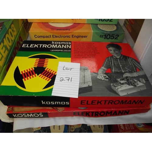 271 - 2 Kosmos electronic (German) kits, some components may be missing so being sold as seen, collect onl... 