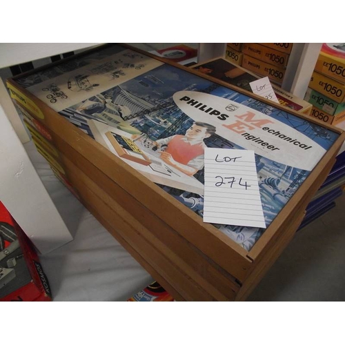 274 - 6 Philips mechanical engineer kits ME1200, some components may be missing so being sold as seen, col... 