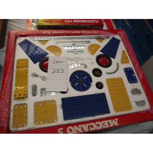 283 - Meccanno set 4A & 5, both have many pieces but are unchecked,  so being sold as seen