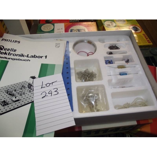 293 - 4 Philips electronic sets, (German) 1114206 and 2 x 11142, 1114206 sealed inside, some components ma... 