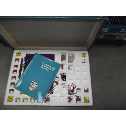 295 - 7  Philips radio and electronic kits, 5 X40 and 2 X20,  some components may be missing so being sold... 