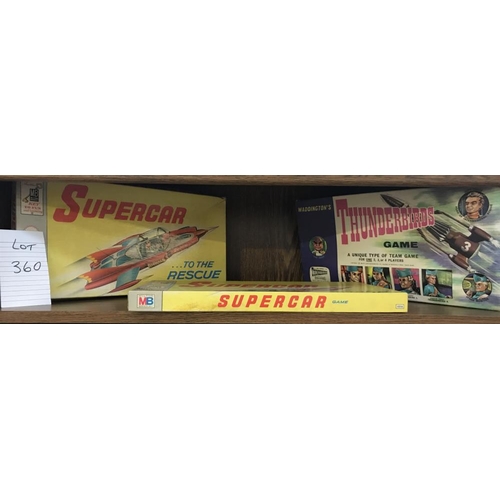 360 - 2 x 1960's Supercar and Thunderbird board games, appear complete but being sold as seen