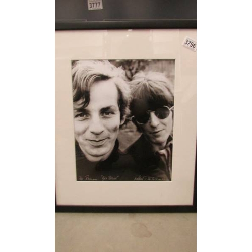 3796 - ''God Bless'' framed photo signed by Robert Whitaker the Beatles friend and photographer, framed for... 