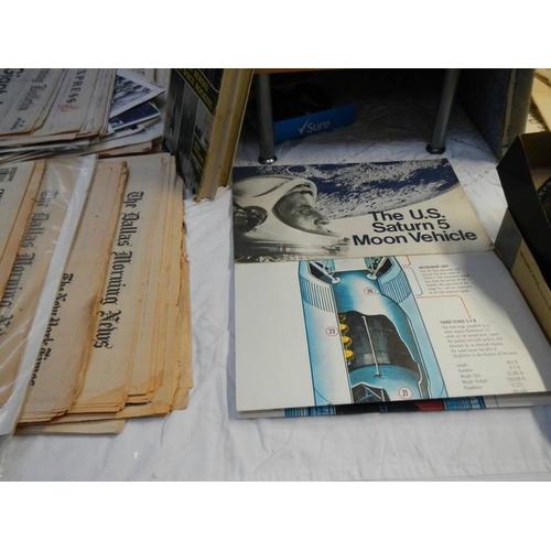 3809 - A huge mixed lot of space related memorabilia including Apollo, books, videos, slides, photographs e... 