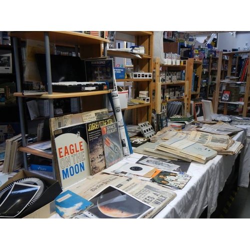 3809 - A huge mixed lot of space related memorabilia including Apollo, books, videos, slides, photographs e... 