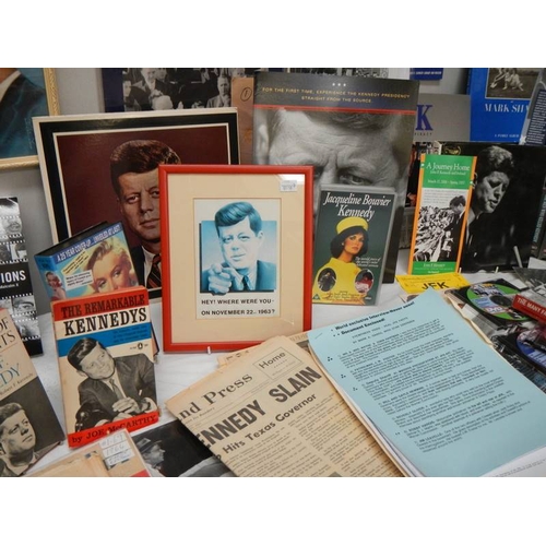 3810 - A massive lot of JFK related items including photographs, posters, books, videos, slides, newspapers... 