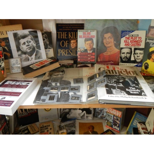 3810 - A massive lot of JFK related items including photographs, posters, books, videos, slides, newspapers... 