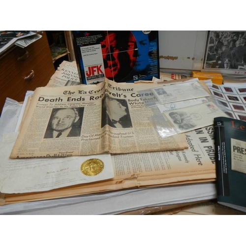 3810 - A massive lot of JFK related items including photographs, posters, books, videos, slides, newspapers... 