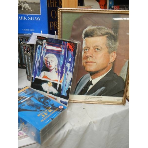 3810 - A massive lot of JFK related items including photographs, posters, books, videos, slides, newspapers... 