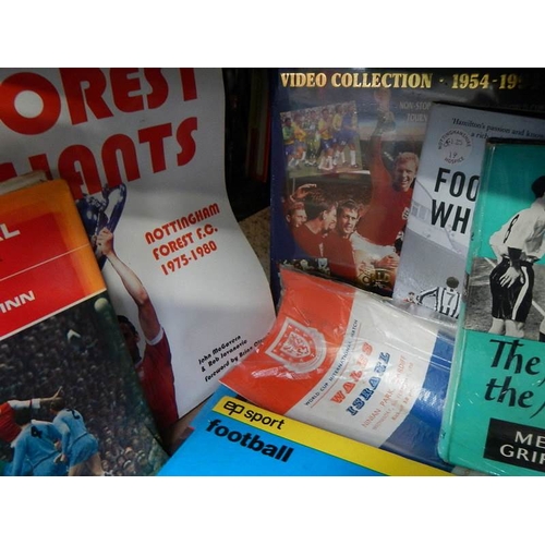 4 - A very interesting lot of football memorabilia on 2 shelves, in excess of 40 books in total, all in ... 