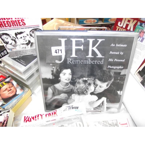 471 - A large selection of books, press photos, printed ephemera, videos etc of JFK, Kennedy