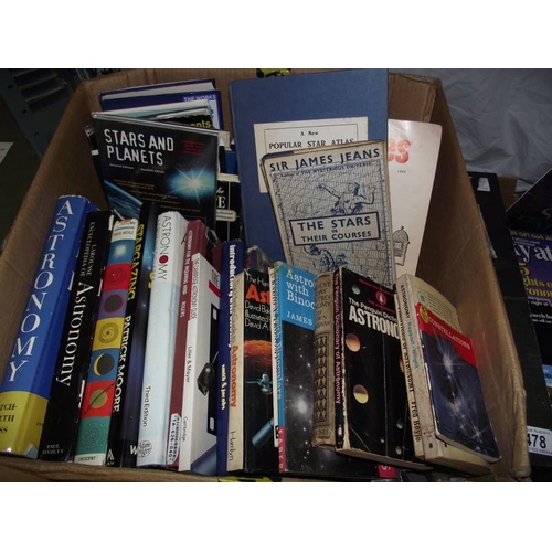 478 - A quantity of astronomy books including books by Sir Patrick Moore, etc.