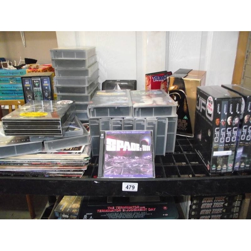 479 - A large quantity of videso of Star Wars, Star Trek, X-Files etc, plus some dvds