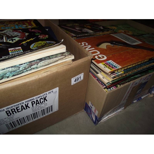 491 - A large quantity of 1960's How & Why hardback and paperback books (magazines) in 3 boxes