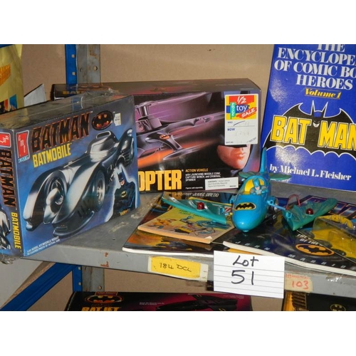 51 - A good selection of Batman including Batmobile, Batcopter etc.,