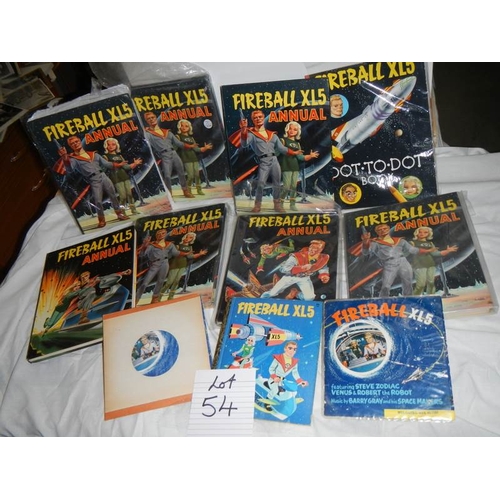 54 - A quantity of Fireball XL5 annuals etc.,
