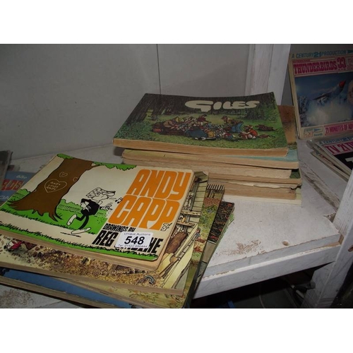 548 - A quantity of Giles books and an Andy Capp book.